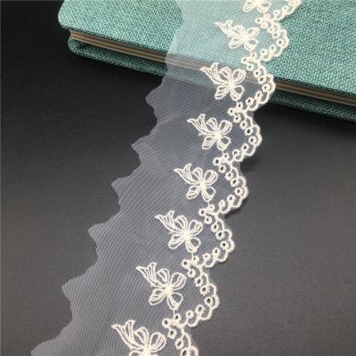 China Factory Hot-selling water soluble fashion cotton mesh embroidery lace bowknot shirts lace home textile lace for sale