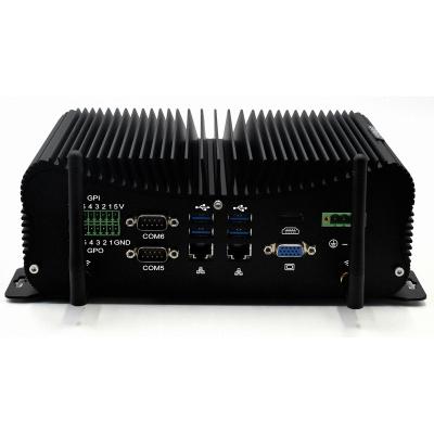 China Industrial Automation Fanless PC 16GB DDR4 256GB SSD 6 COM Port Core i7 8500U Mini Server Computer for sale