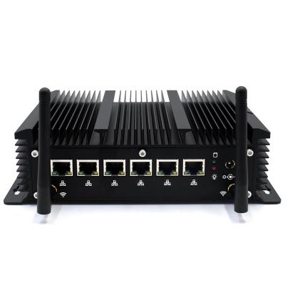 China Mini Port Fanless Firewall LAN SSD 6 PC DDR4 8GB DDR4 256GB Industrial Automation PC Pfsense Host for sale