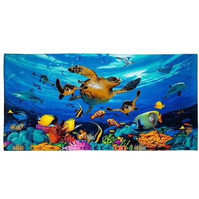 China Cheap price custom printed beach towel polyester child safe microfiber for sale