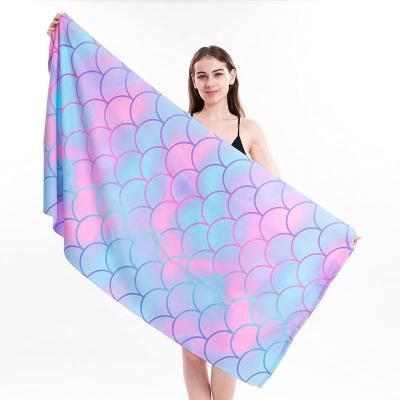 China 2022 Hot Sale Child Safe Microfiber Oversized Quick Dry Beach Towel With Custom Design for sale