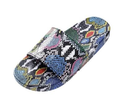 China Wholesale Anti-Smell Animal Print Snake Print Women's Slide Slipper Indoor Outdoor Casual Shoes for sale