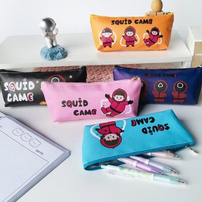 China Best Selling Fashionable PU Pencil Bag Organizer Squid Game Printing Pencil Bag Pouch Office and School Supplies for sale