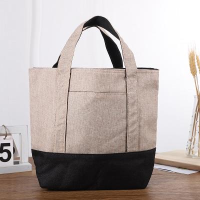 China Customized Practical Cheap Logo Solid Color Handmade Shopping Bag Tote Jute Bags Hand Bag For Women for sale