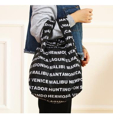 China Wholesale Ripstop Recyclable Eco-Friendly Fabric Cheap Price Fashion Grocery Bag Foldable Reusable Folding Shopping Bag for sale