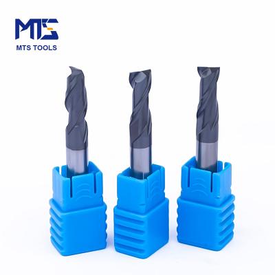 China Hot Sale MTS CNC Process Tungsten Solid Carbide 45 HRC 2 Flutes Square End Mills Cutting Tools AlTiN for sale