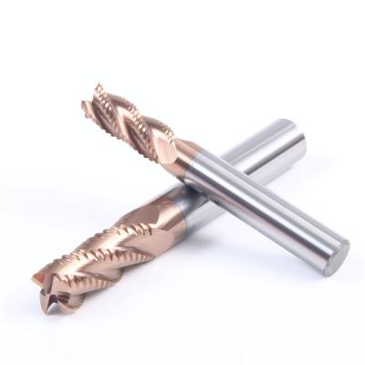 China hrc55 carbide cutting tool endmill 4 flute roughing carbide end mill milling solid cutting tools cnc cutting tools for sale