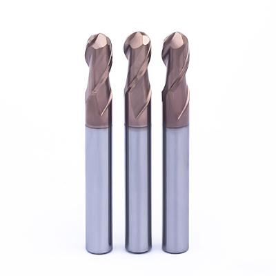 China CNC Process Made In China HRC55 Carbide 2 Flute Ball Nose End Mill for sale