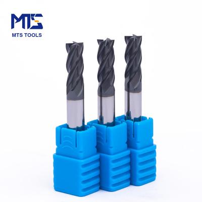 China CNC Shank ALTiSiN Process TiCN ALTiSiN DLC Standard Tin Made in China MTS HRC45 4Flutes Square End Mill for sale