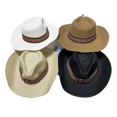 China Famous Straw Hat Unisex Natural Wide Brim Lifeguard Summer Hat Logo G Logo Character Fashion Brand Designer Surfing Straw Hat for sale