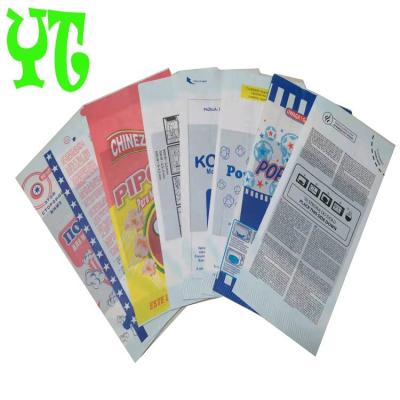 China Factory supply biodegradable microwave popcorn disposable packaging paper bags/custom logo printing microwave popcorn bag for sale