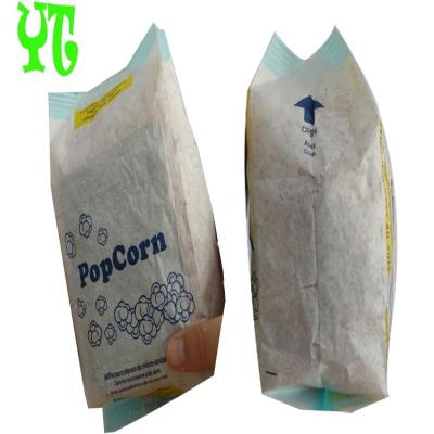 China Microwave Popcorn Packaging Bag Food Grade Leakproof Paper Biodegradable Bag For Popcorn for sale