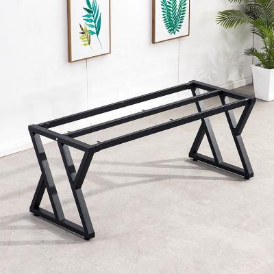 China Modern Simple Wood Table Desk Frame Metal Office Furniture Desk Steel Legs for sale