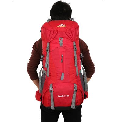 China Factory Wholesale Large Capacity 70L Outdoor Hiking Waterproof Travel Backpacks for sale