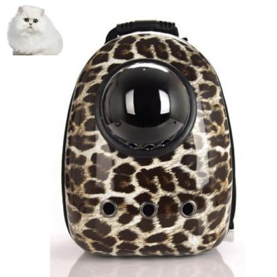 China Factory Customized Breathable Pet Carrier Cheap Capsule Space Leopard Travel Backpacks Carrying Backpacks For Dogs Cats for sale