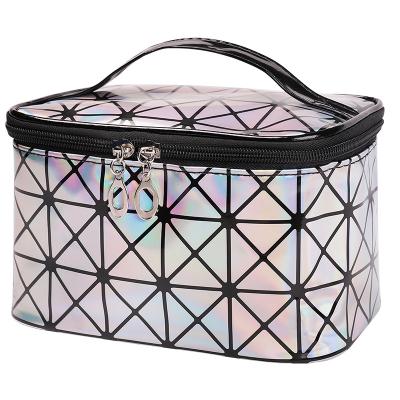 China Trendy Fashion 3D Laser Women Cosmetic Bags Storage Bag Travel Toiletry Portable Waterproof Makeup Bag for sale