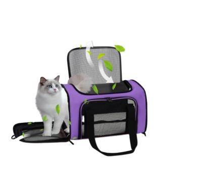 China Fashion Airline Approved Custom Soft Professional Dog Cat Travel Bag Good Quality Logo Pet Carrier Bag Color Portable And Expandable for sale