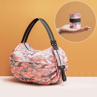 China Fashion Shoulder Bag Storage Travel Bag Good Quality Nylon Easy Travel Soft Large And Lightweight Elastic Folded Nylon Drawstring Bag for sale