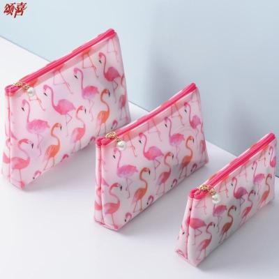 China Fashion PVC Running Transparent Makeup Bag With Animal Printing Waterproof Organizer L Organizer Pouch M S Sizes Women for sale