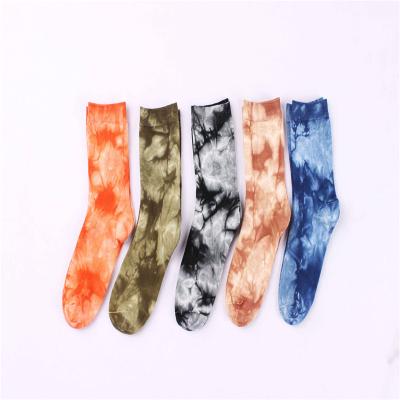 China Fashional Cotton Adult Socks Good Selling Custom Street Style Colorful Fashion Women Men Flat Style Sports Tie Dye Socks for sale