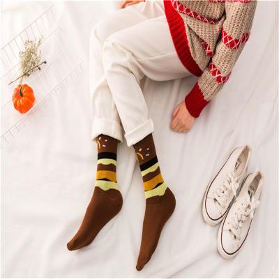 China Hot High Quality Christmas French Fries Cola Fashion Striped Print Modeling Long Crew Socks for sale