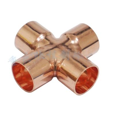 China Connect Tube 3/8inch Factory Price Connecting Tube AC ​​Parts Fit 4 Way Pipe Fitting Copper Tee Cross for sale