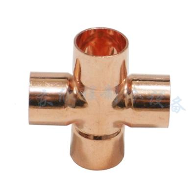 China Connect Tube 3/4inch Factory Price Connecting Tube AC ​​Parts Fit 4 Way Pipe Fitting Copper Tee Cross for sale