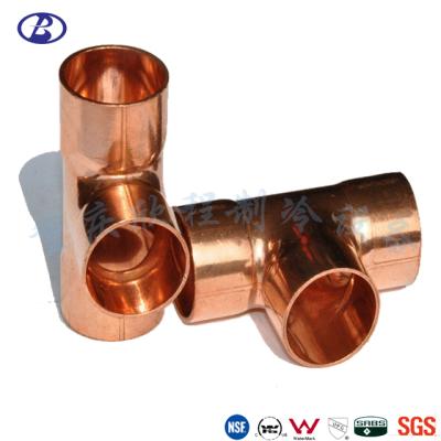 China Connect Tube 3 Way Equal Tee Refrigeration And Air Conditioner Copper Pipe Fitting for sale