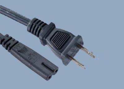 China UL CUL CSA 15A 125V 2 Prong NEMA 1-15P TO IEC 320 C7 Plug American UL Power Cord Lead for sale