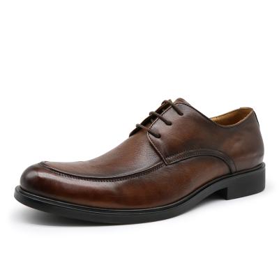 China Wholesale Cheap Anti-slippery Men Shoes Fashion Lace Up Most Comfortable Men Leather Trim Formal Shoes for sale