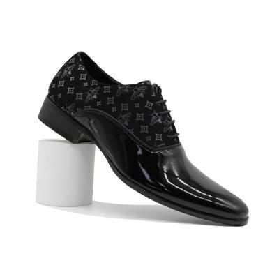 China Lightweight Black Classic PU Leather Men Shoes Lace Up Stylish Shoes For Business for sale