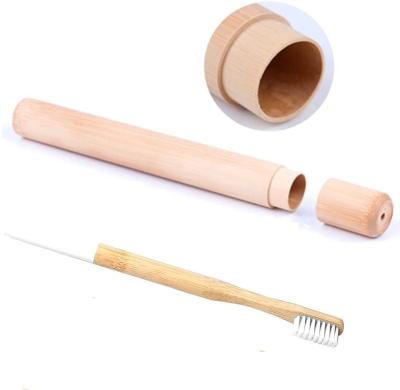 China Wholesale Disposable Travel Eco Friendly Organic Bamboo Toothbrush Case Natural Bamboo Wooden Toothbrush Case for sale