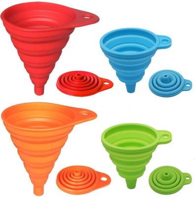 China Silicone Collapsible Funnel Kitchen Eco-Friendly Collapsible Funnel Silicone For Water Bottle Liquid Transfer for sale