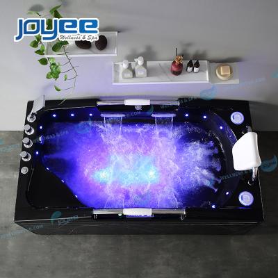 China JOYEE Computer Control Intelligent Computer Control Indoor Whirlpool Hydraulic Massage Jets Whirlpool Tub With White PU Pillow Railings for sale