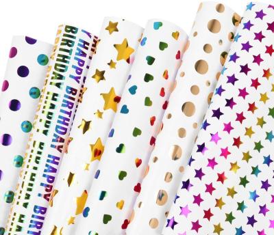 China Reused Materials 50CM X 70CM Gift Wrapping Paper, Multicolor Colorful Birthday Wrapping Paper for sale