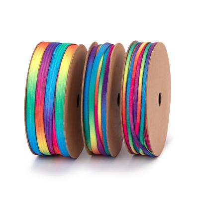 China Wholesale Customized Viable DIY Sewing Elastic String Rainbow Earloop Camouflage Rope Bungee Cord Elastic Bands for sale