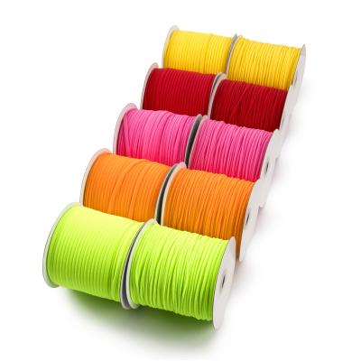 China 5mm Plant Viable Running Colorful Bungee Ribbon Elastic Band DIY Earloop Twine Flat Rope Elastic Cord for sale