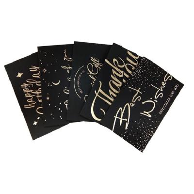 China China Bulk Gold Foil Black Thank You Cards Custom Greeting Card for sale