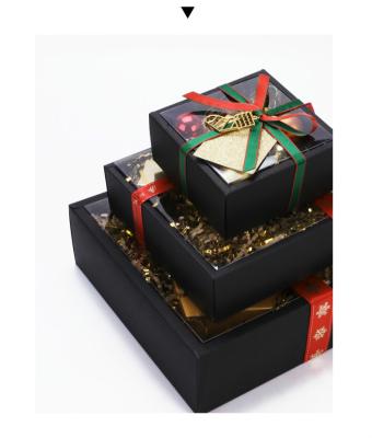 China Wholesale Recycled Materials Christmas Candy Flower Black Gift Box for sale