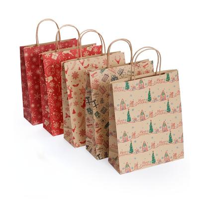 China LaRibbons Recyclable Wholesale Shopping Bag Gift Kraft Paper Sack Christmas Bags for sale