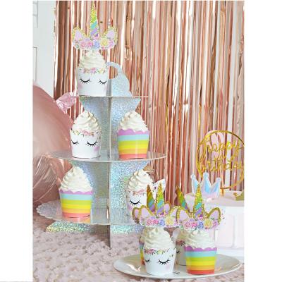 China Unicorn Cake Wrapping Holder Cupcake Topper Cupcake Wrappers Gift Kids Birthday Party for sale