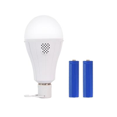 China Warehouse New Design High Bright E27 18w Rechargeable Emergency Led Light Bulb With Two Batteries for sale