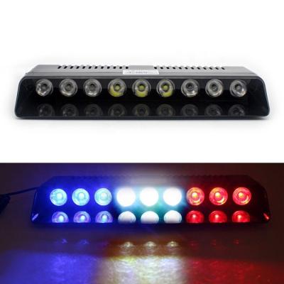 China LED+Aluminum 9 LED Security Emergency Car Windshield Truck Police Signal Car Strobe Lamp Warning Light for sale