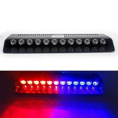 China LED+Aluminum 12 LED Truck Police Signal Car Strobe Lamp Security Emergency Car Windshield Warning Light for sale