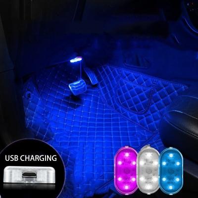 China Car Interior Decoration USB Charging Interior LED Car Atmosphere Lights Cover Decoration Touch Sensor Reading Light for sale