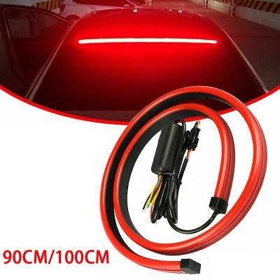 China Universal 12V LED Brake Light Bar 90cm Spoiler Strip Turn Tail Light 100cm Led Rear Warning Light Turn Signal+Brake Light for sale