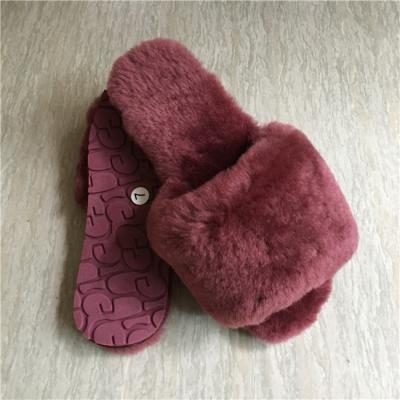 China Anti-Smell Wholesale Real Sheepskin Sheepskin Indoor Slippers For Men for sale