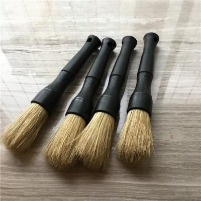 China Car Clean Premium Natural Boar Hair Car Detailing Brushes For Auto Car for sale