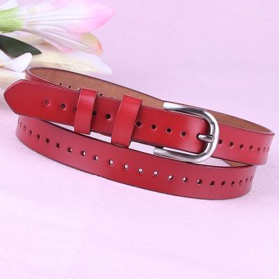 China Wholesale Luxury Genuine Fashion Pin Buckles Belt For Women Porous Leather Belt Fashion.Casual.Business for sale