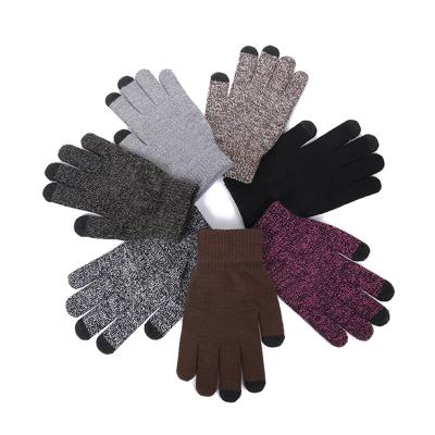 China Comfortable Wool Knitted Gloves Warm Winter Thickened Non-slip Gloves Touch Screen Outdoor Riding Gloves for sale